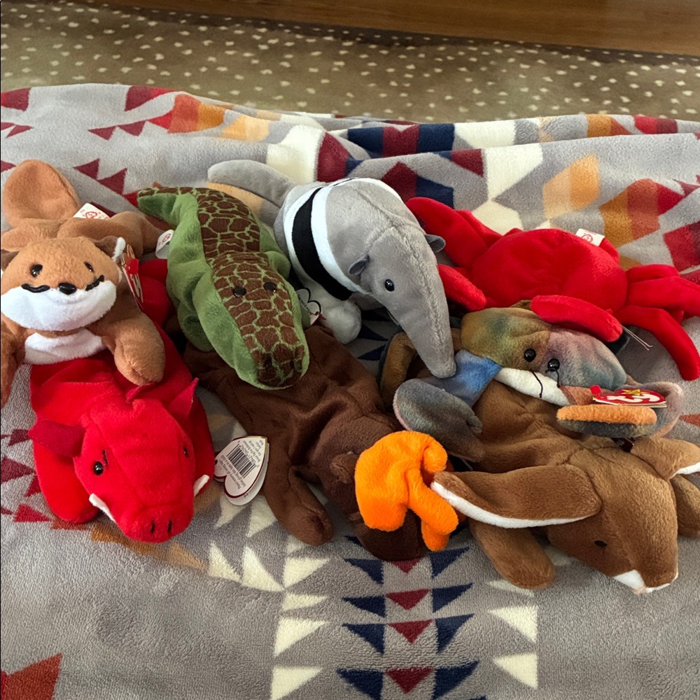 Ty Stuffed Animals Collection - Red, Orange, Brown, Gray